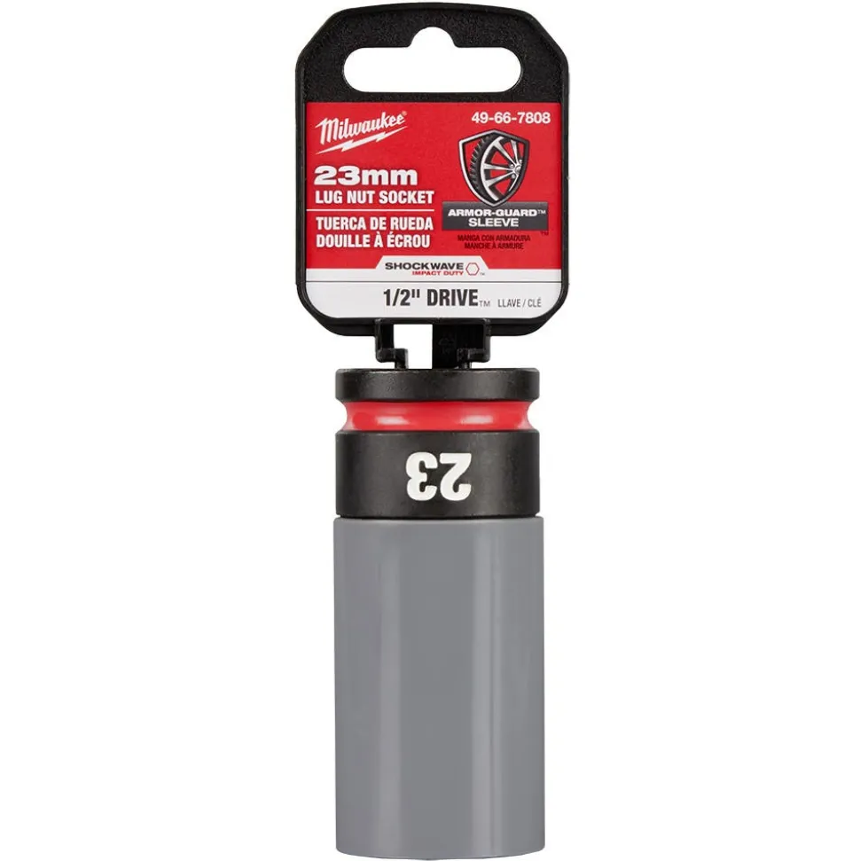 Milwaukee SHOCKWAVE Impact Duty 1/2" Drive 23MM Metric Lug Nut Wheel Socket 49-66-7808