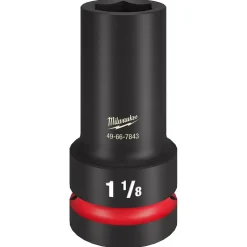 Milwaukee SHOCKWAVE Impact Duty 1" Drive 1-1/8" Thin Wall Extra Deep 6 Point Socket 49-66-7843