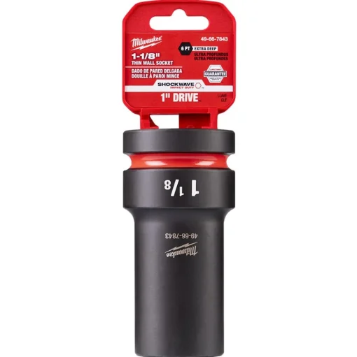 Milwaukee SHOCKWAVE Impact Duty 1" Drive 1-1/8" Thin Wall Extra Deep 6 Point Socket 49-66-7843