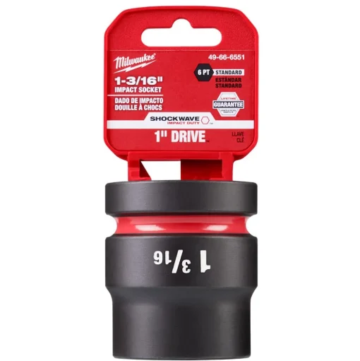 Milwaukee SHOCKWAVE Impact Duty 1" Drive 1-3/16" Standard 6 Point Socket 49-66-6551