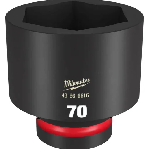 Milwaukee Shockwave Impact Duty 1" Drive 70mm Standard 6 Point Socket 49-66-6616