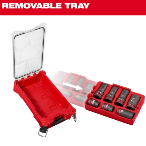 Milwaukee SHOCKWAVE Impact Duty 1" Drive 7PC MM & SAE Wheel Service Socket PACKOUT Set 49-66-7840
