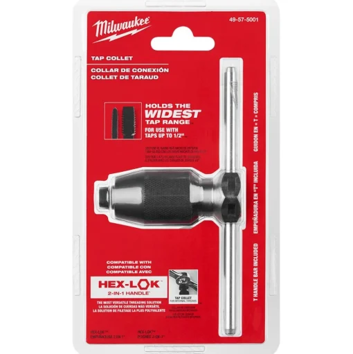 Milwaukee Tap Collet for Taps up to 1/2" & T Handle Bar 49-57-5001