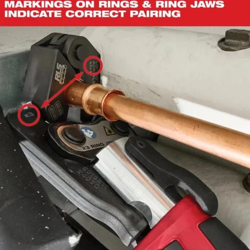 Milwaukee Tools 1/4" - 7/8" RLS® Pivoting Press Ring Kit for M12™ FORCE LOGIC™ Press Tool 49-16-2461RX