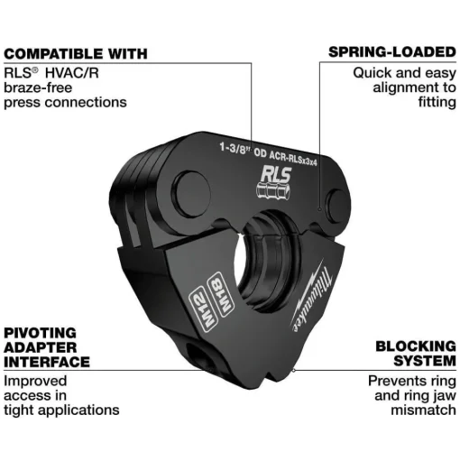 Milwaukee Tools 1/4" - 7/8" RLS® Pivoting Press Ring Kit for M12™ FORCE LOGIC™ Press Tool 49-16-2461RX