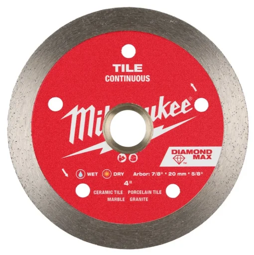 Milwaukee Tools 4" Diamond Max Continuous, Tile Diamond Blade 49-93-9202