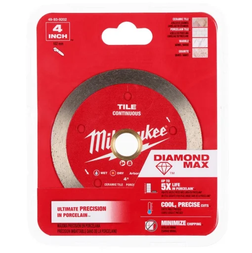 Milwaukee Tools 4" Diamond Max Continuous, Tile Diamond Blade 49-93-9202