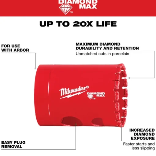 Milwaukee Tools 1-1/2" Diamond Max Hole Saw 49-56-5630
