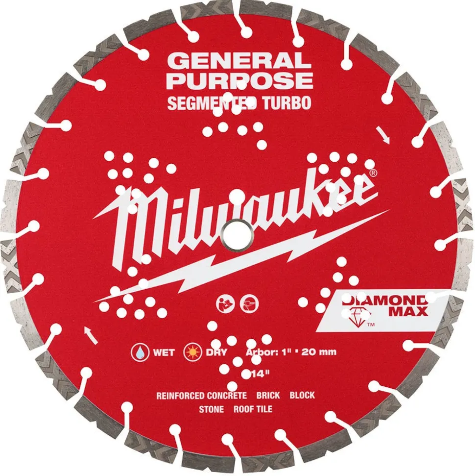 Milwaukee Tools 14" Diamond Max Segmented Turbo, General Purpose Diamond Blade 49-93-9014