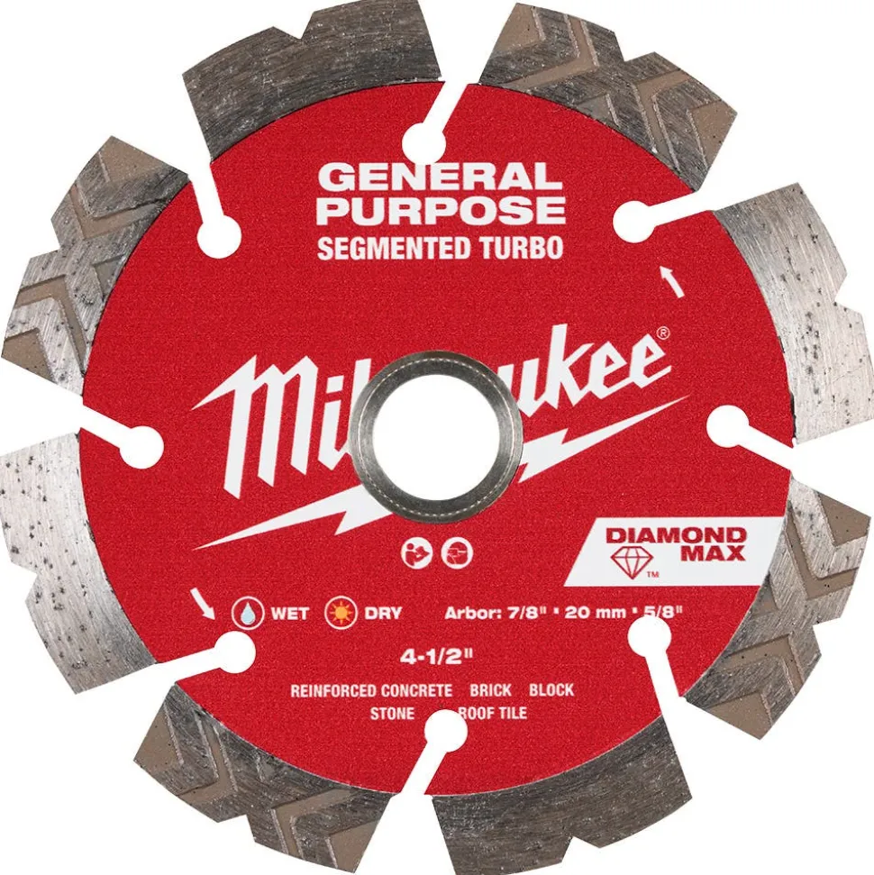 Milwaukee Tools 4-1/2" Diamond Max Segmented Turbo, General Purpose Diamond Blade 49-93-9004