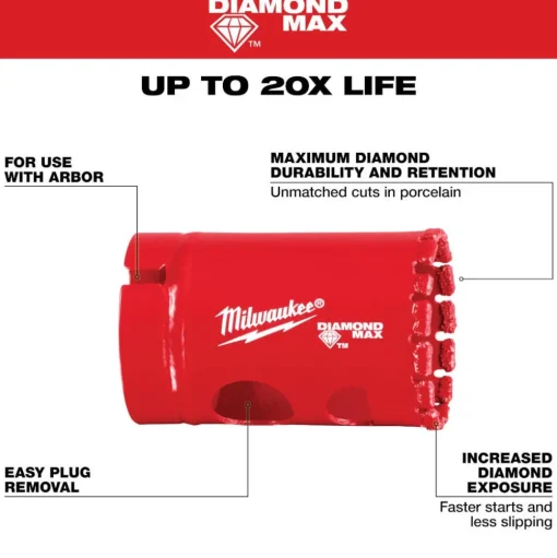 Milwaukee Tools 1-1/4" Diamond Max Hole Saw 49-56-5620