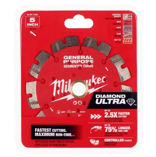 Milwaukee Tools 5" Diamond Ultra Segmented Turbo, General Purpose Diamond Blade 49-93-7526