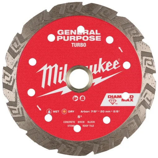 Milwaukee Tools 5" Diamond Max Turbo, General Purpose Diamond Blade 49-93-9105