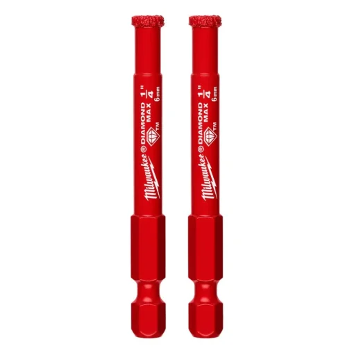Milwaukee Tools 1/4" Diamond Max Hole Saw Bits - 2PK 49-56-0501