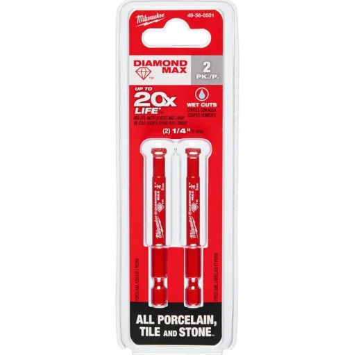 Milwaukee Tools 1/4" Diamond Max Hole Saw Bits - 2PK 49-56-0501