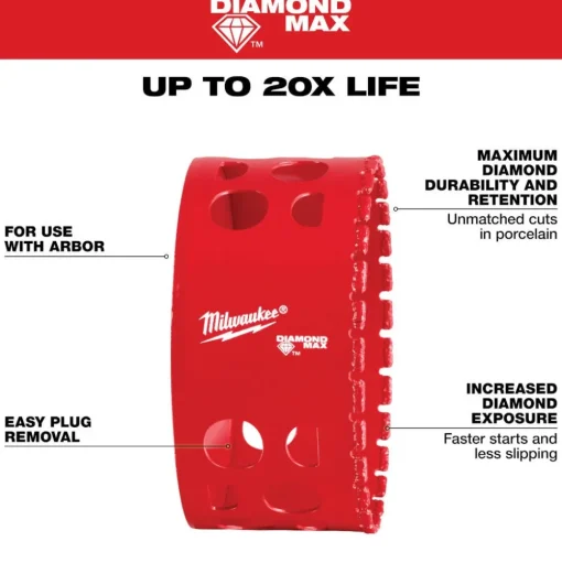 Milwaukee Tools 3-1/2" Diamond Max Hole Saw 49-56-5678