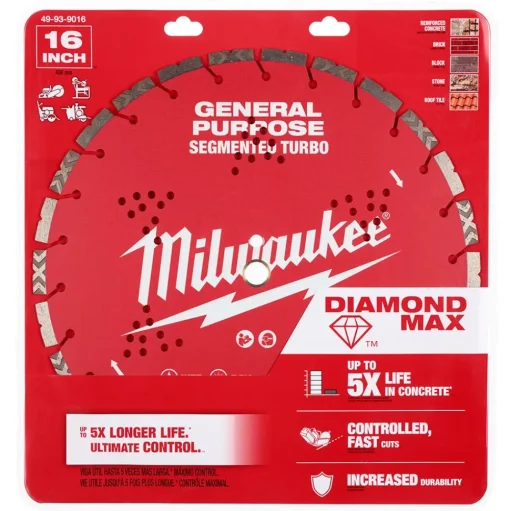 Milwaukee Tools 16" Diamond Max Segmented Turbo, General Purpose Diamond Blade 49-93-9016