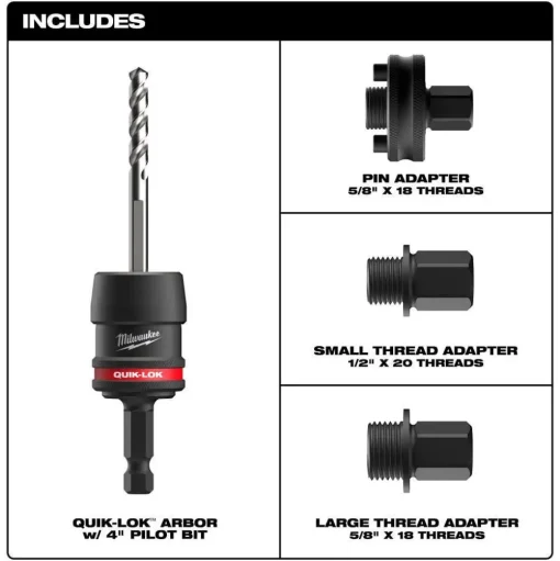 Milwaukee Tools 3/8" QUIK-LOK Arbor Set 5PC 49-56-7545