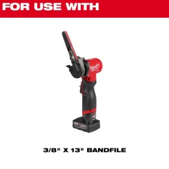 Milwaukee Tools 3/8” x 13” 80 Grit Bandfile Belts – 4 pack 48-80-7080