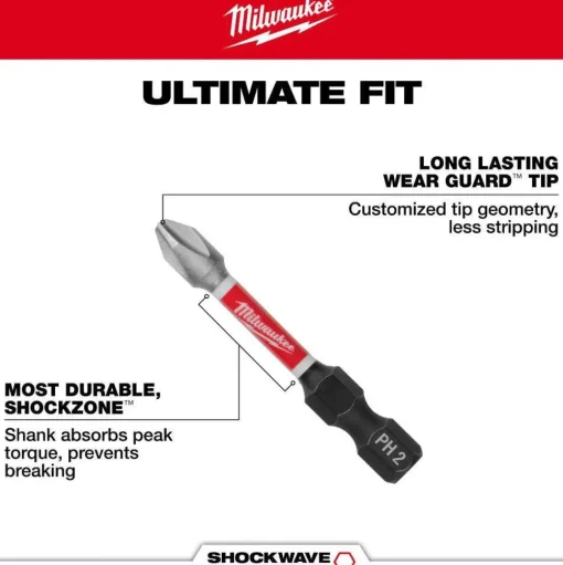 Milwaukee Tools SHOCKWAVE 6" Phillips #2 Impact Power Bit 48-32-4802
