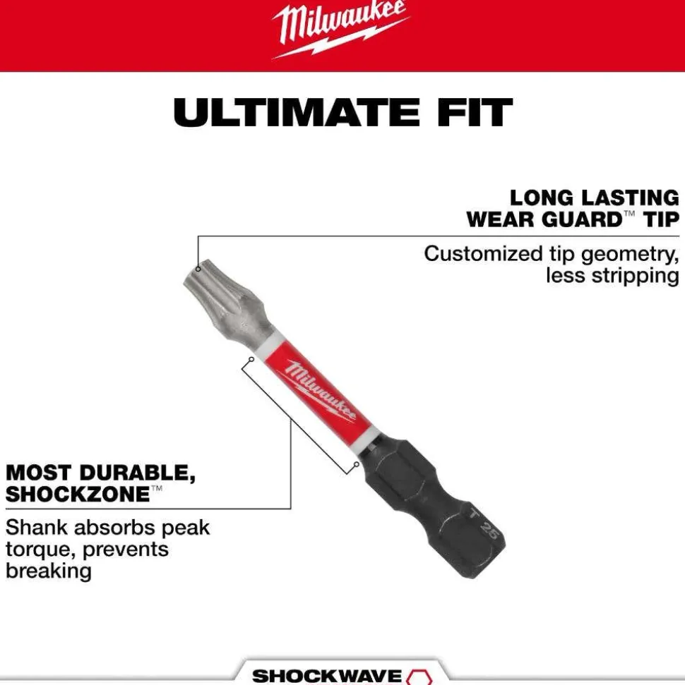 Milwaukee Tools SHOCKWAVE™ Impact Duty 1" T40 INSERT BIT 2Pk 48-32-4438