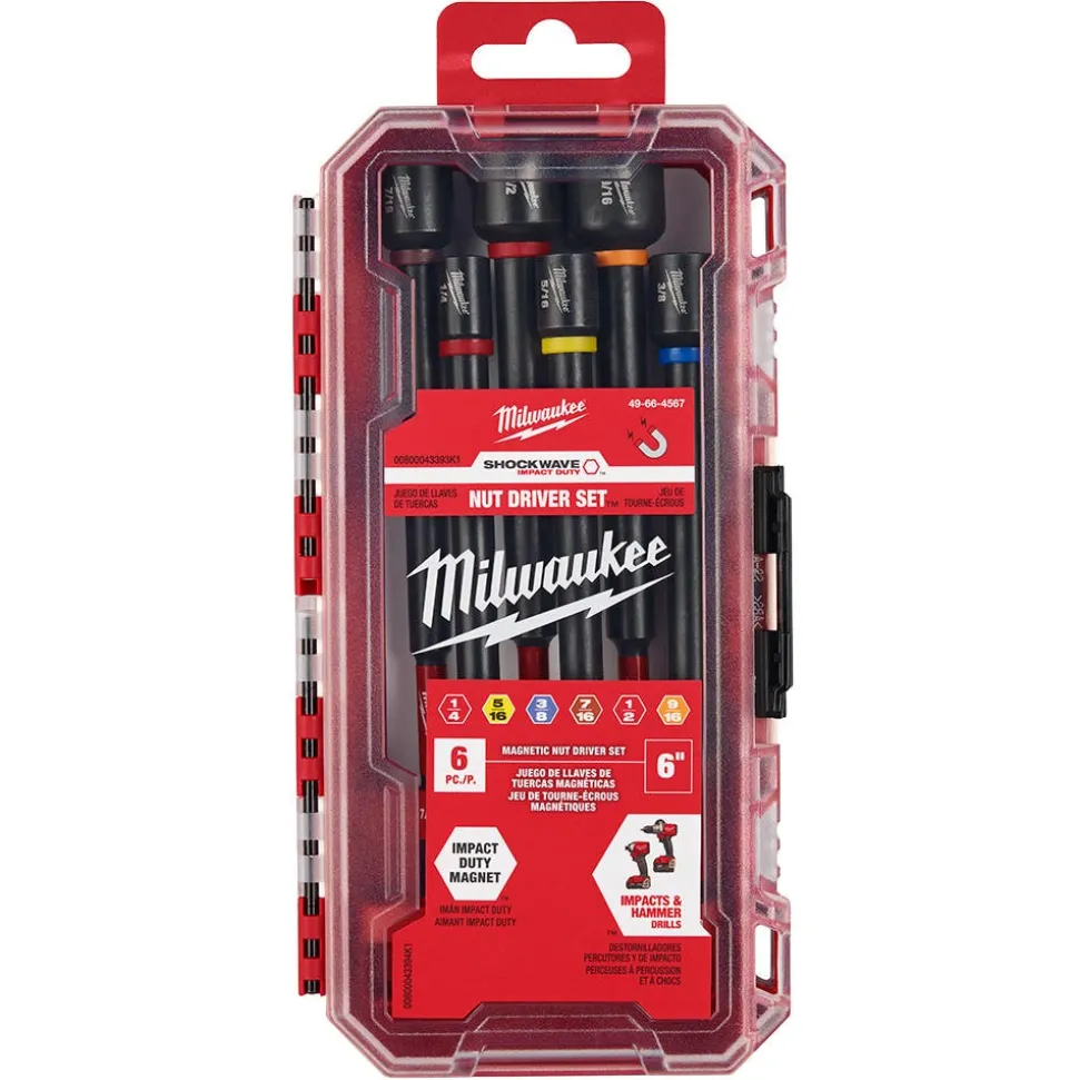 Milwaukee Tools SHOCKWAVE Impact Duty 6" Magnetic Nut Driver Set 6PC 49-66-4567