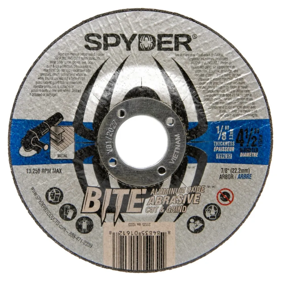 Spyder 4.5" Aluminum Oxide Cut & Grind Wheel 21125