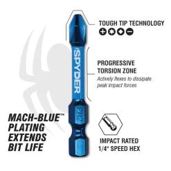 Spyder 1" PH2 Impact Driver Bit (5-Pack) 19084