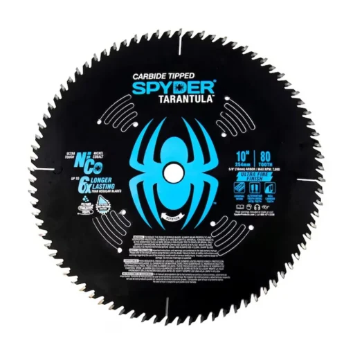 Spyder 10" 80-Tooth TCT Ultra Fine Circular Saw Blade 13026