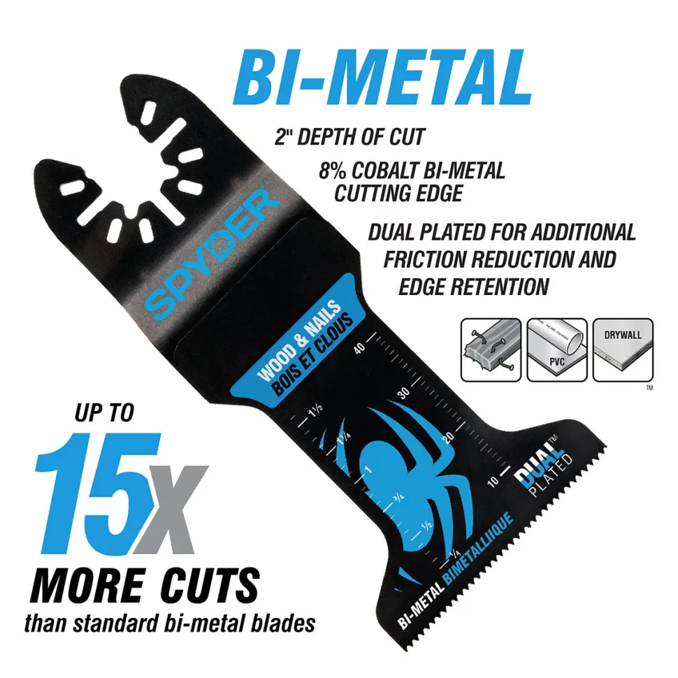 Spyder 1.75" x 2" Bi-Metal Wood And Nail Cutting Oscillating Tool Blade 70005