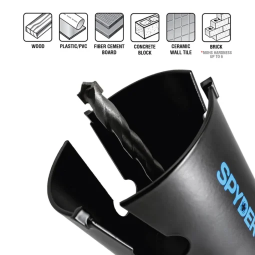 Spyder Hex8 3/8" TCT Quick Change Hole Saw Arbor Pilot Bit 600649P