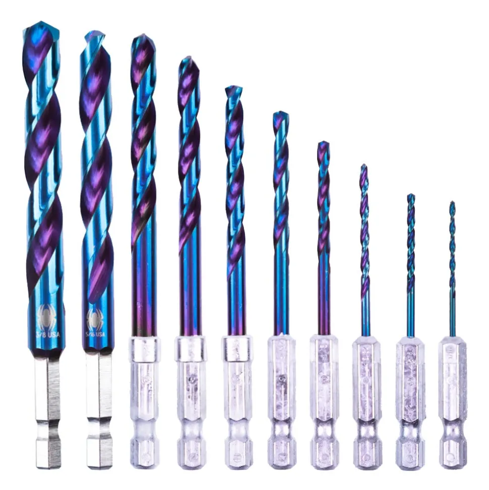 Spyder 10-Piece Assorted HSS Twist Drill Bit Set 19017
