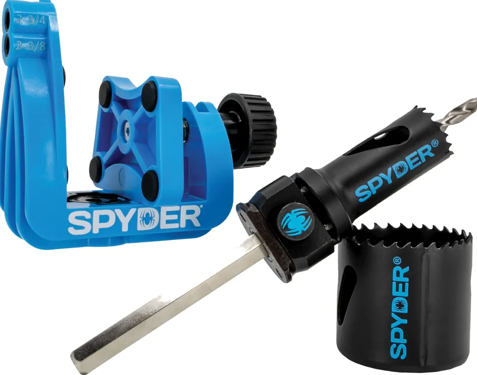 Spyder 5-Piece Rapid Core Eject™ Door Lock Installation Jig and Bi-Metal Hole Saw Kit (1" and 2-1/8") 600884